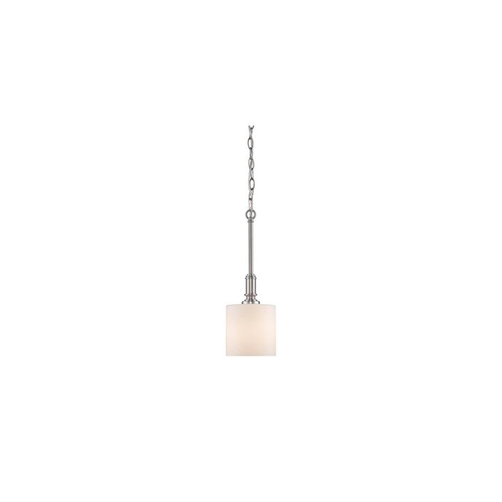 Beckford Mini Pendant In Pewter With Opal Glass