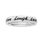 Personally Stackable Sterling Silver Enamel Live Laugh Love Stackable Ring