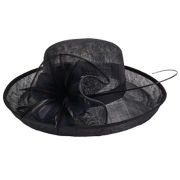 San Diego Hat Company Women's Sinamay Hat With Feather Flower