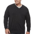 Claiborne V Neck Long Sleeve Pullover Sweater Big And Tall