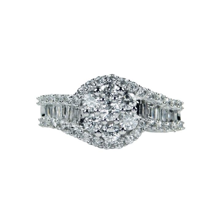 Womens 1 1/2 Ct. T.w. White Diamond 10k Gold Cocktail Ring