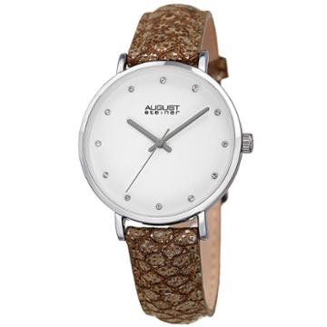 August Steiner Womens Gray Strap Watch-as-8258ss