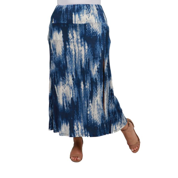 24/7 Comfort Apparel Blue Angel Skirt - Plus