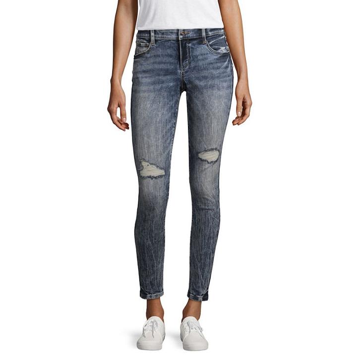 Arizona Skinny Fit Acid Wash Jeggings-juniors