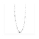 Vieste Simulated Pearl & Crystal Fire Ball Silver-tone Chain Necklace