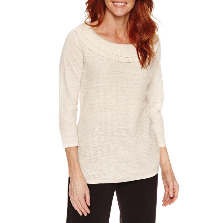 Sag Harbor 3/4 Sleeve Pullover Sweater