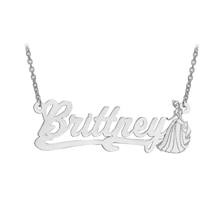 Disney Personalized Cinderella 17x45mm Name Necklace