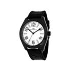 Oceanaut Vault Mens Silver-tone And Black Silicone Strap Watch