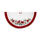 Kurt Adler 48 Velvet Red And White With Cardinals Appliqu Tree Skirt