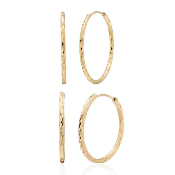 14k Gold Over Silver Hoop Earring Sets
