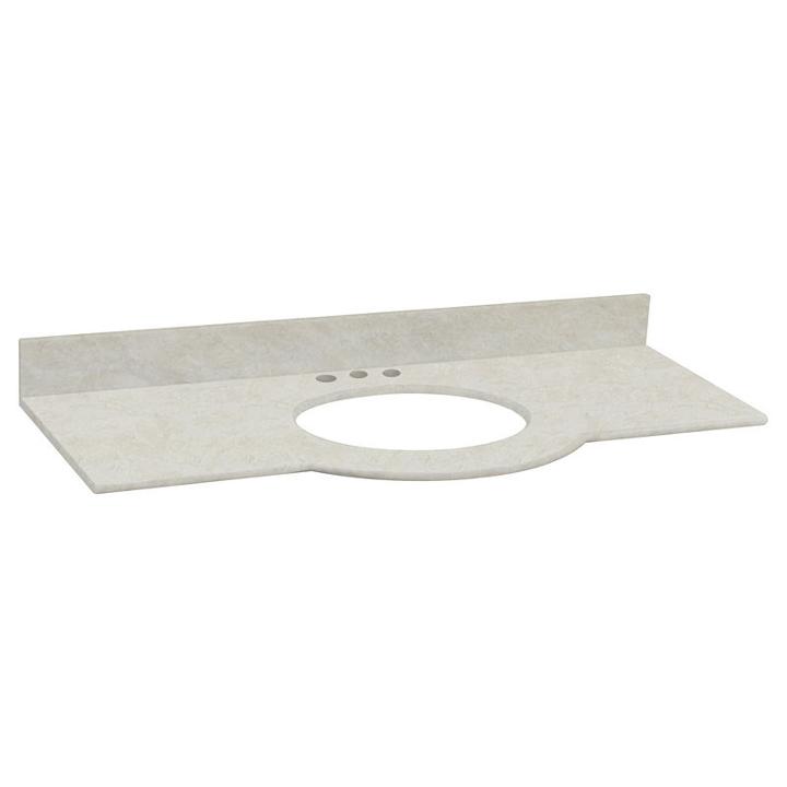 49.5-in. W 22-in. D Marble Top In Beige Color For3h4-in. Faucet