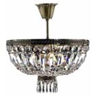 Metropolitan Collection 4 Light Antique Bronze Finish Crystal Semi Flush Mount Ceiling Light