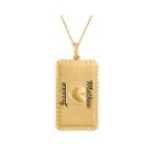 Personalized 14k Yellow Gold Rectangular Puffed Heart Pendant Necklace