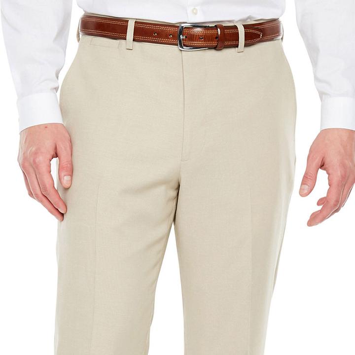 Jf J.ferrar Tan Stretch Suit Pant Stretch Classic Fit Suit Pants