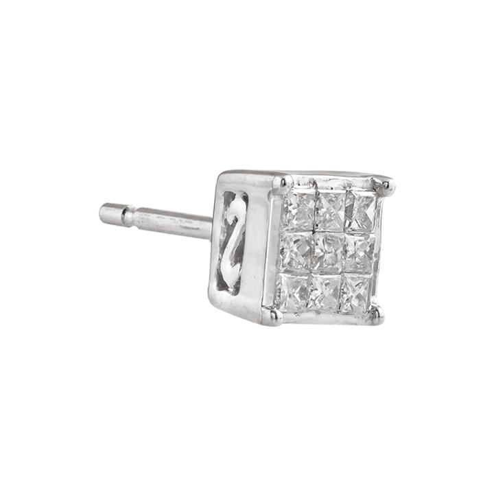1/10 Ct. T.w. Diamond 10k White Gold Half Stud Earring