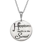 Personalized Sterling Silver Happiness Engravable Pendant Necklace