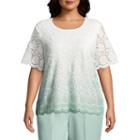 Alfred Dunner Day Dreamer Ombre Lace Sweater - Plus