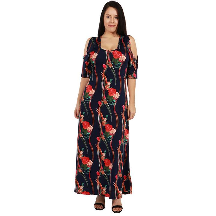 24/7 Comfort Apparel Alicia Maxi Dress - Plus