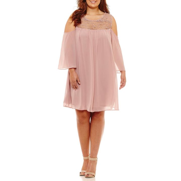 Heart N Soul 3/4 Sleeve A-line Dress-juniors Plus