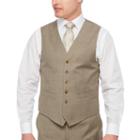 Stafford Executive Super100 Tan Tic Classic Fit Suit Vest