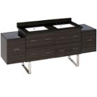 75.5-in. W Floor Mount Dawn Grey Vanity Set For 3h8-in. Drilling Black Galaxy Top White Um Sink
