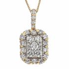 Diamond Blossom Womens 1 Ct. T.w. Genuine White Diamond Pendant Necklace