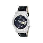 Heritor Automatic Gemini Mens Skeleton Dial Leather-silver/black Watches