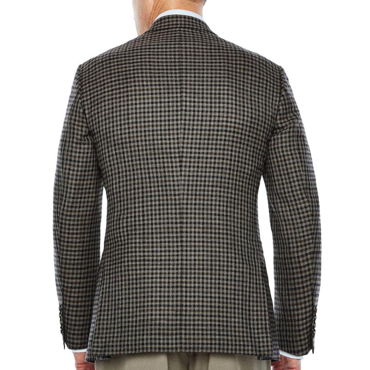 Stafford Merino Wool Sportcoat Gray Brown Check - Classic