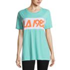 Flirtitude Short Sleeve La 1982 Oversized Graphic Tee - Juniors