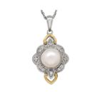 Cultured Freshwater Pearl And 1/10 Ct. T.w. Diamond Necklace