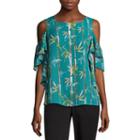 Worthington Flounce Cold Shoulder Top - Tall