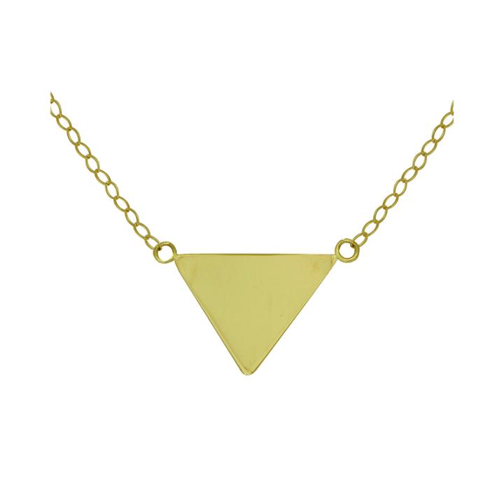 14k Yellow Gold Triangle Necklace