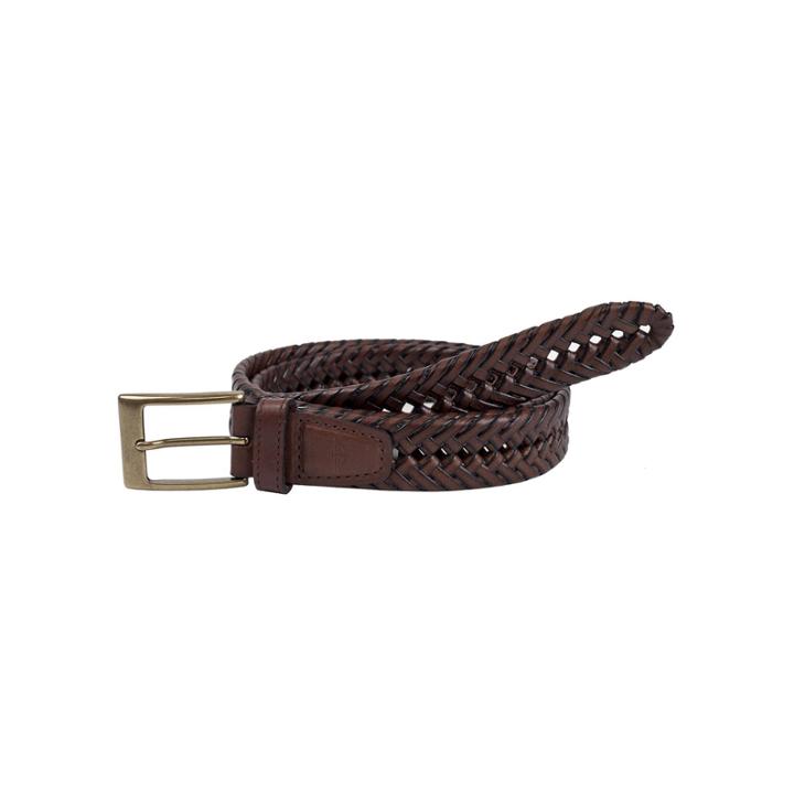 Dockers Brown Leather V-weave Belt