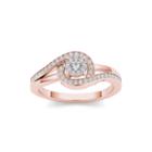 1/5 Ct. T.w. Diamond Swirl 10k Rose Gold Engagement Ring