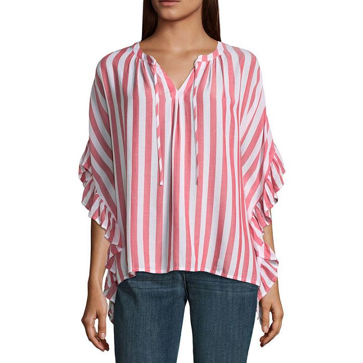 A.n.a Flutter Sleeve Tie Front Top - Tall