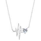 Inspired Moments Womens 18 Inch White Cubic Zirconia Link Necklace