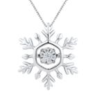 1/10 Ct. T.w. Diamond Sterling Silver Snowflake Pendant Necklace