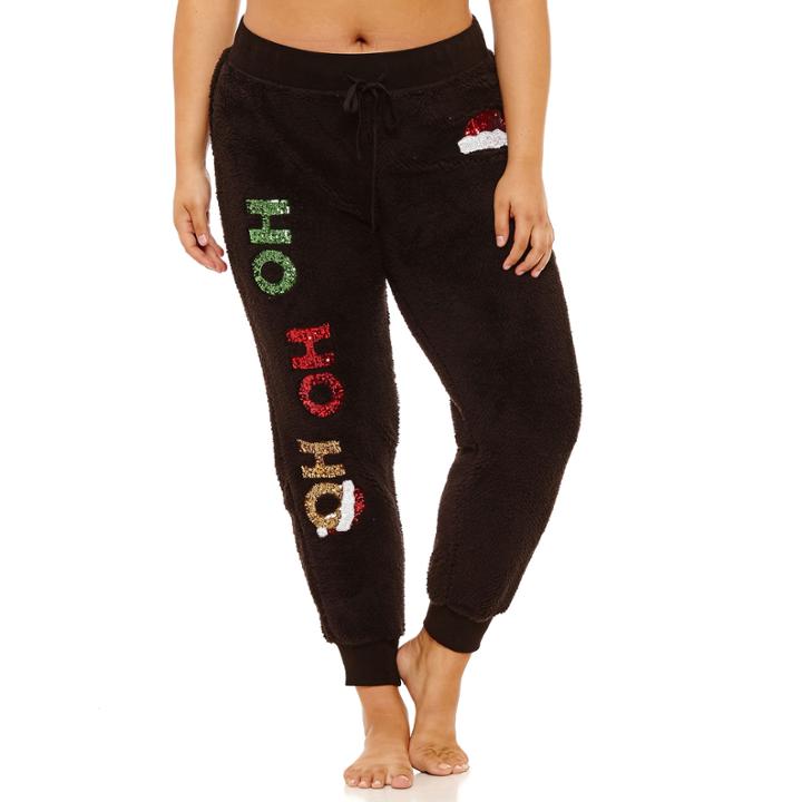 Fleece Ho Ho Ho Jogger Pants-juniors Plus