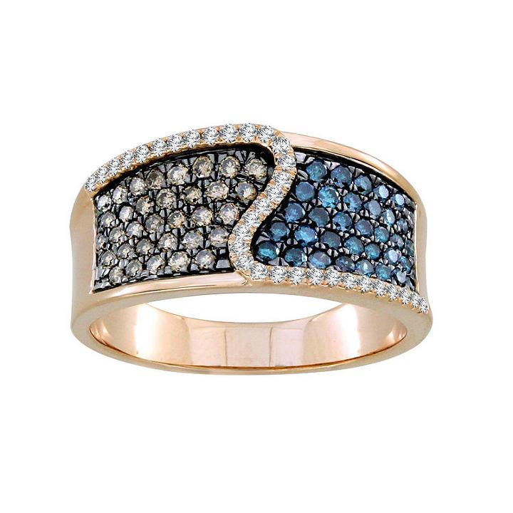 Womens 3/4 Ct. T.w. Champagne Diamond 10k Gold Band