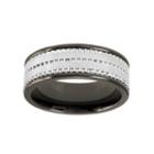 8mm Black Ceramic/gray Tungsten Ring
