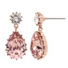 Sparkle Allure Rose Gold Tone Pear Shaped Swarovski Crystal Drop Earrings