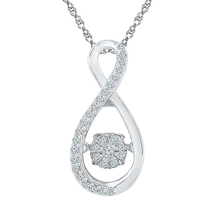 Womens 1/6 Ct. T.w. Genuine White Diamond Pendant Necklace
