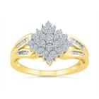 Womens 1/2 Ct. T.w. Multi-shape White Diamond Gold Engagement Ring