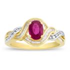 Glass Filled Ruby & 1/3 C.t.t.w. Diamond 14k Yellow Gold Ring