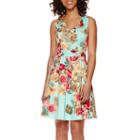 Tiana B. Sleeveless Floral Fit-and-flare Dress