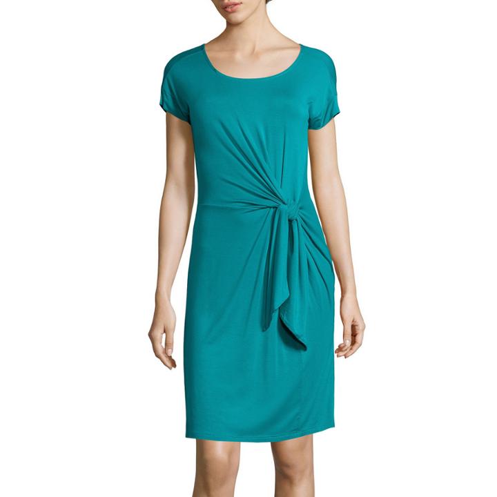 Spense Short-sleeve Knot-waist T-shirt Dress