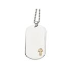 Mens Diamond Accent Stainless Steel & 14k Yellow Gold Pendant