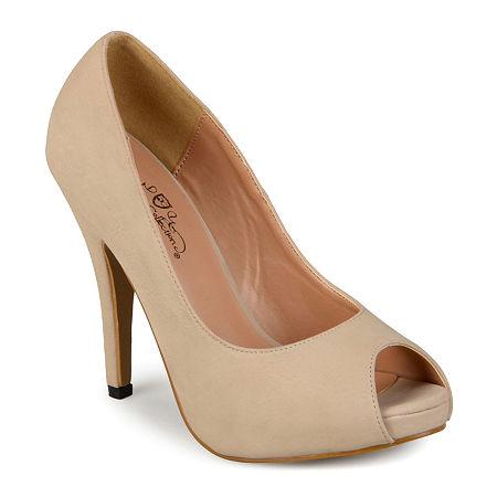 Journee Collection Lois Peep-toe Pumps In Wide Width
