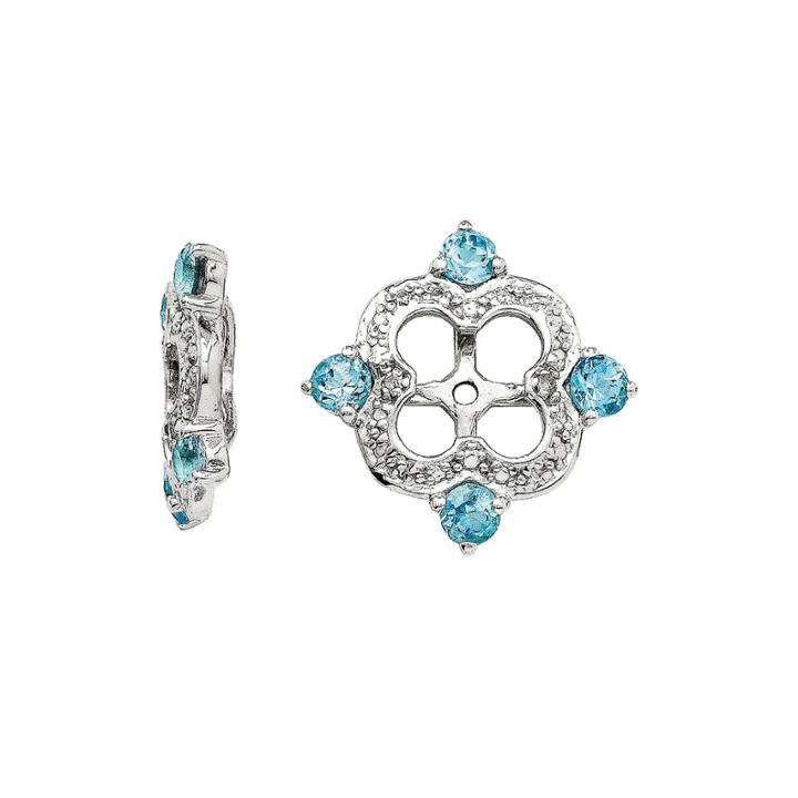 Simulated Swiss Blue Topaz & Diamond Accent Earring Jackets