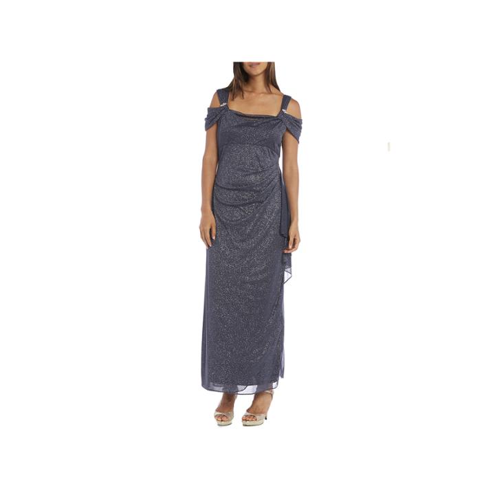 R & M Richards Metallic Long Dress